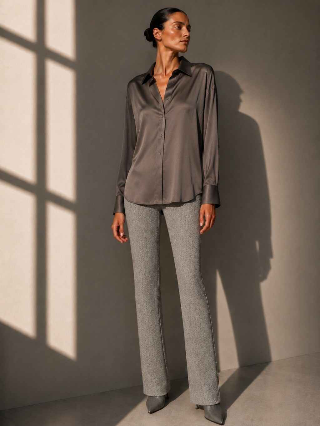 Lafayette 148 Barrow Herringbone Wool Blend Slim Straight Pants / Trousers, 0